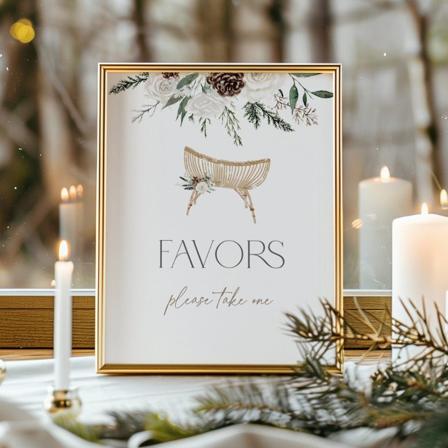 Poster Elegantes favores de viveiro de inverno perene (Criador carregado)