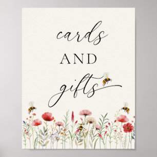 Poster Elegantes Meant To Bee Wildflower Cartões e Presen