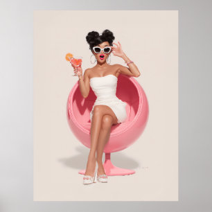 Poster Elegantes Vibrações Glam Retro