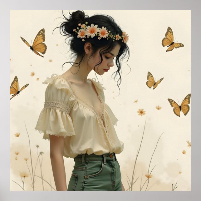 Poster Eleição gentil em uma dança de borboleta (Frente)