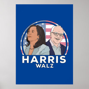 Poster Eleição Harris Walz