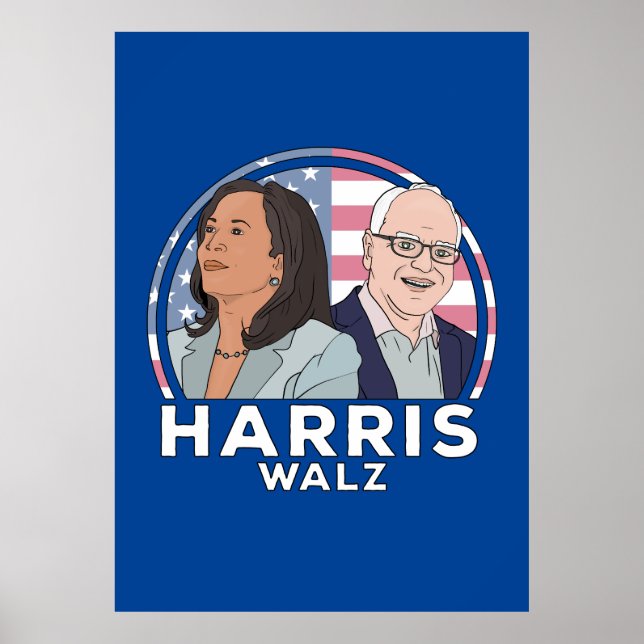 Poster Eleição Harris Walz (Frente)