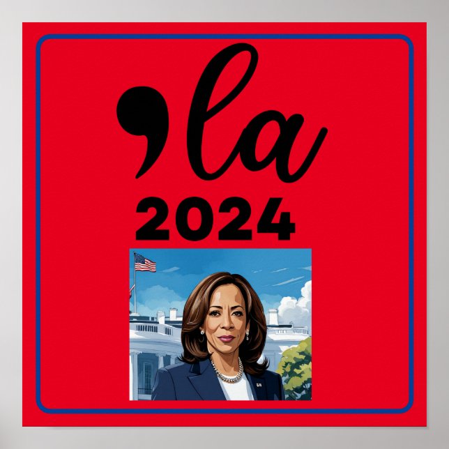 Poster Eleição Kamala Harris 2024 Engraçado Anti Trump (Frente)