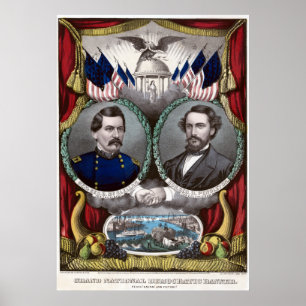 Póster Eleição presidencial Democrática de guerra civi