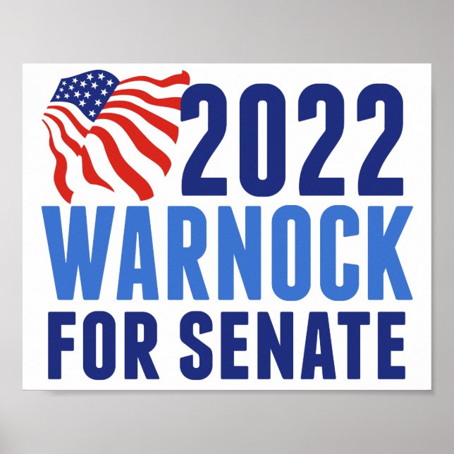Poster Eleição Warnock para o Senado dos EUA Geórgia 2022 (Frente)