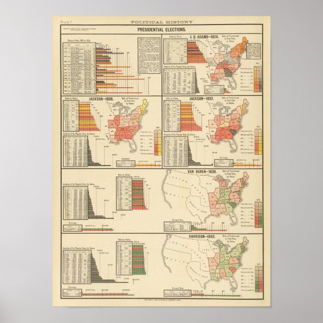 Póster Eleições presidenciais 1824-1840 (Frente)