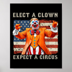 Poster Eleja Um Palhaço Espere Um Circo Bandeira Dos EUA 