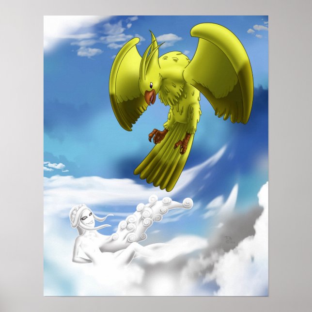 Poster Elemento Ar e Pássaro (Frente)