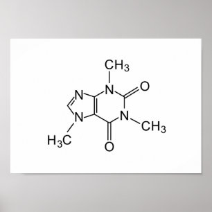 Póster elemento da química do café da fórmula química