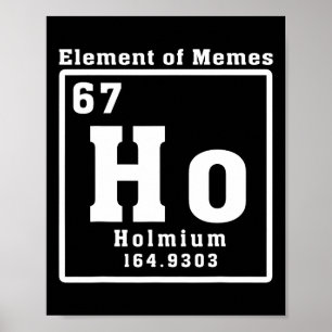 Poster Elemento De Memes Ho Hólmio 67 Ciência Divertida