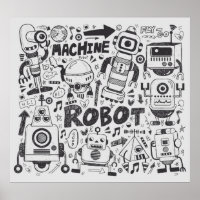 elemento robô de rabisco, ferramentas de linha de 