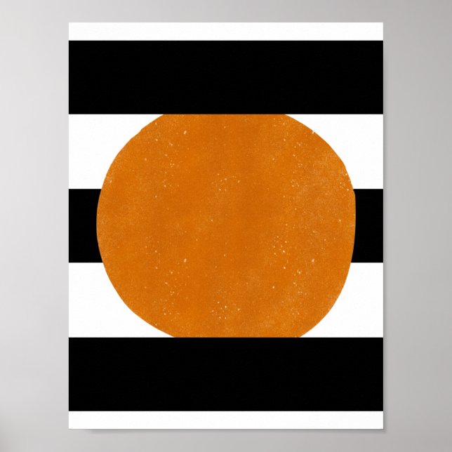 Poster Elementos abstrato Preto E Amarelo Formas Laranja  (Frente)