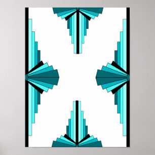 Poster Elementos da arte em verde-real