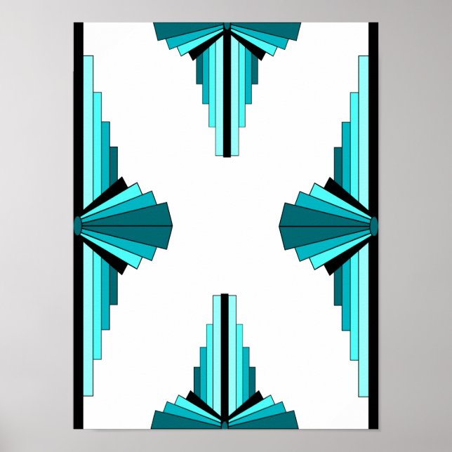 Poster Elementos da arte em verde-real (Frente)