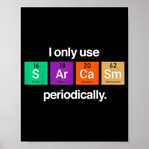 Poster Elementos da Tabela Periódica de Sarcasmo Piada de