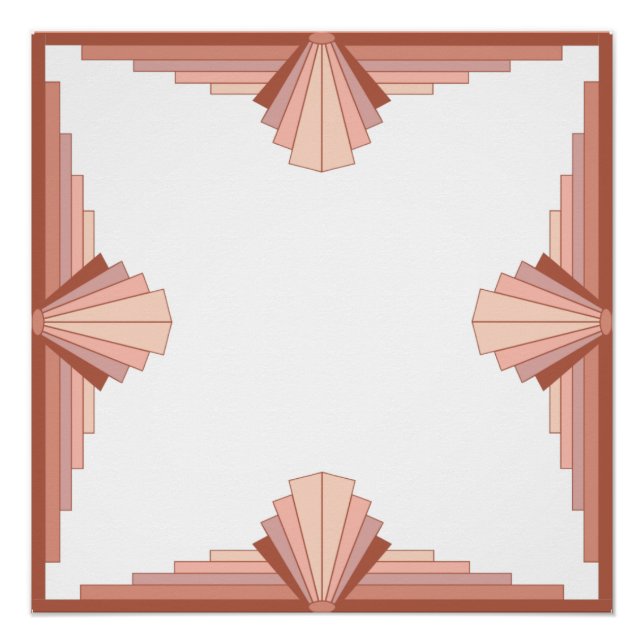 Póster Elementos de arte deco numa paleta dourada rosa (Frente)