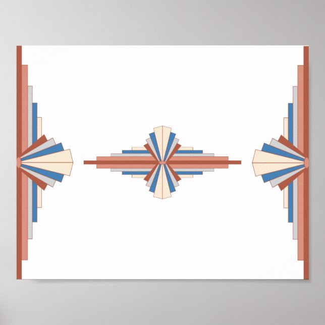 Poster Elementos de deco de arte em ouro-rosa, castanho e (Frente)