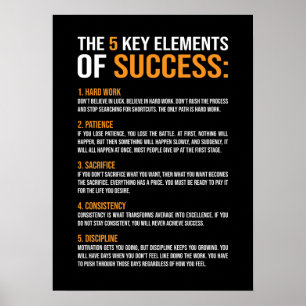 Poster Elementos De Sucesso, Gym, Hustle, Sucesso, Inspir