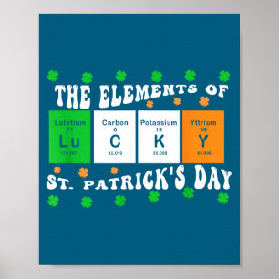 Poster Elementos Divertidos do Dia de Patrick da Tabela P