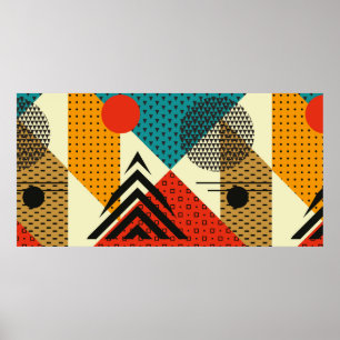 Poster Elementos geométricos de tendências. Textura do es
