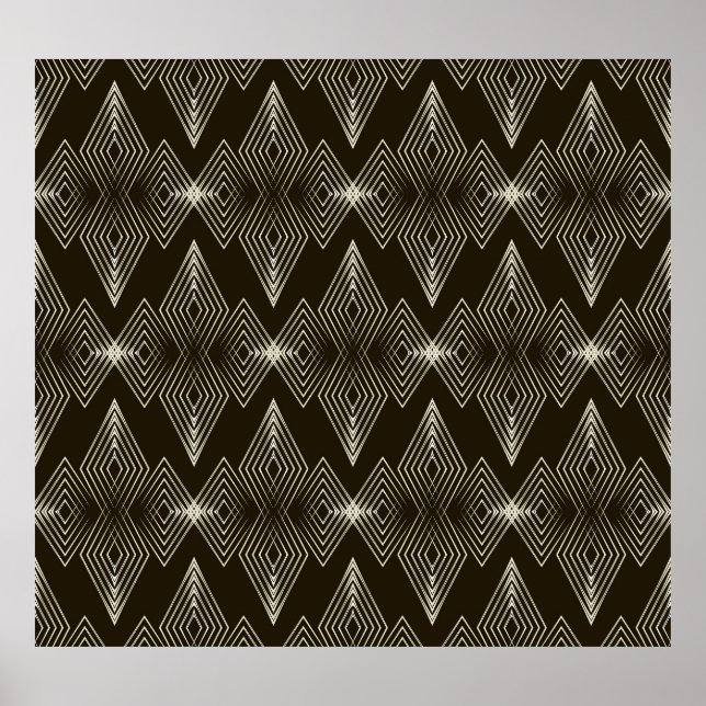Poster Elementos geométricos, ornamento sem costura de sa (Frente)