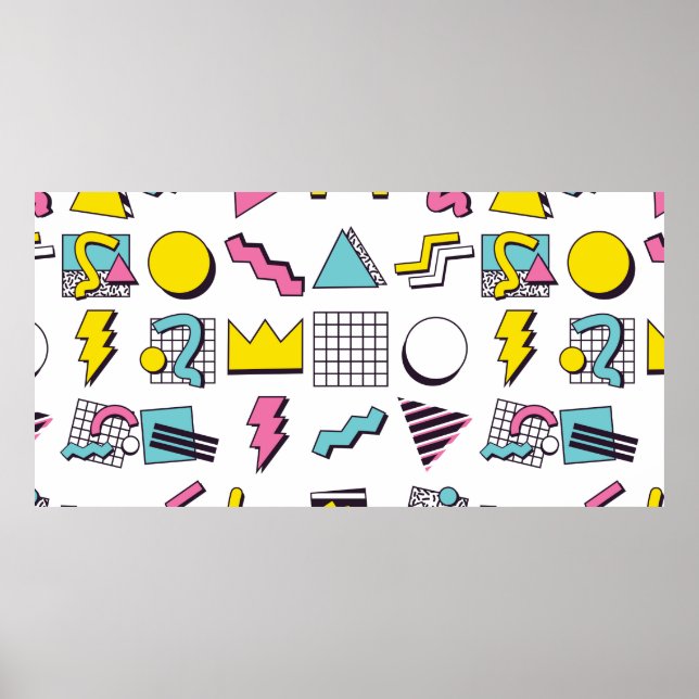 Poster Elementos para Design Pop Memphis de 90 (Frente)