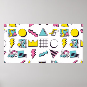 Poster Elementos Pop Memphis Design 