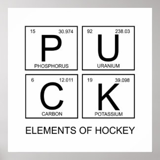 Póster Elementos PUCK Da Mesa Periódica De Hóquei