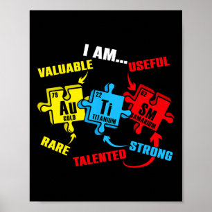 Poster Elementos Químicos Tabela Periódica Puzzle Autismo