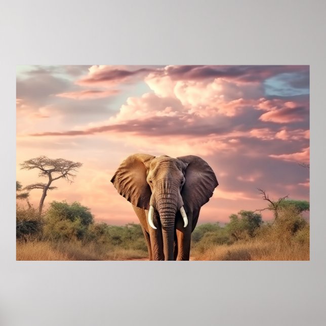 Poster Elephant Animal Nature Majestous Wild (Frente)