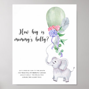 Poster Elephant & Balloon Quão grande é o jogo de barriga