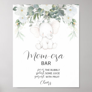 Poster Elephant Gender Neutral Momosa Sinal de Bar
