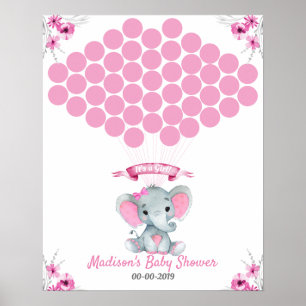 Poster Elephant Guest Book Page Alternativo Rustic Pink