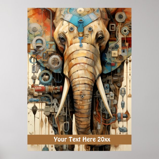 Poster Elephant Steampunk (Frente)