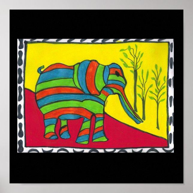 Póster Elephant stroll Canvas (Frente)
