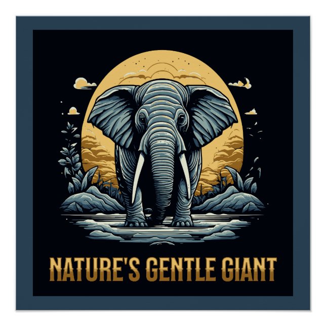 Póster Elephants Nature's Gentle Giant (Frente)