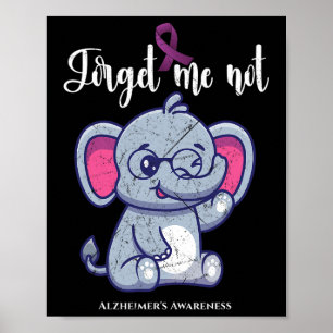 Poster Elepher Flower Me Esqueça Não Alzheimerheimer Awar
