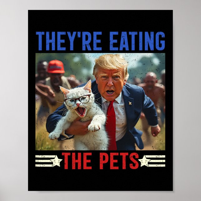 Poster Eles estão comendo o debate dos animais de estimaç (Frente)