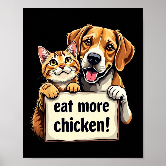 Poster Eles Estão Comendo Os Cachorros Gatos Comem Mais F (Frente)