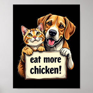 Poster Eles estão comendo os cachorros os gatos comem mai