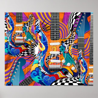 Póster Elétrica Guitar Music Pop Art 60s Jokers Wild