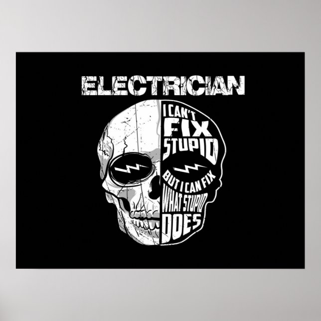 Poster Elétrico que não consigo consertar o presente estú (Frente)