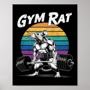 Poster Elevação de Peso Muscular do Rato de Gym Workou