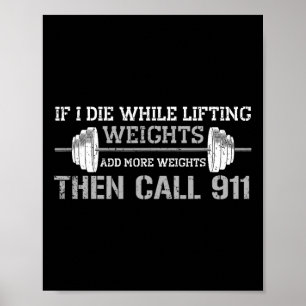 Poster Elevação de peso Roupa Funny Bodybuilding Workout
