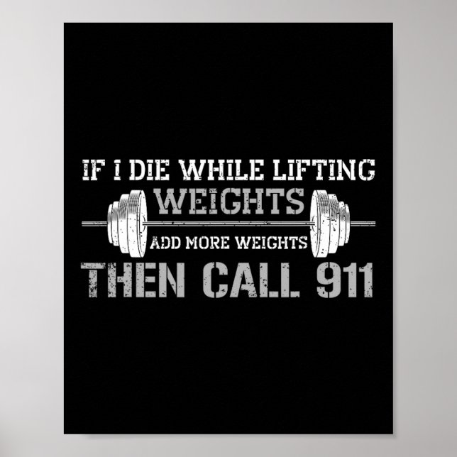 Poster Elevação de peso Roupa Funny Bodybuilding Workout (Frente)