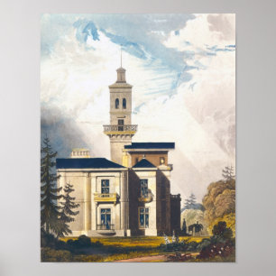 Póster Elevação de um alojamento italiano da casa de