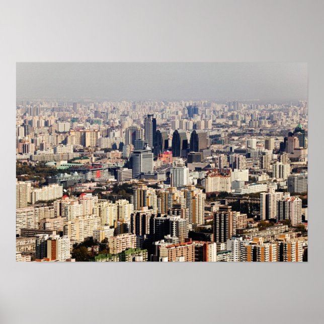 Póster Elevada paisagem urbana de Pequim (Frente)