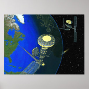 Póster Elevador da estação espacial