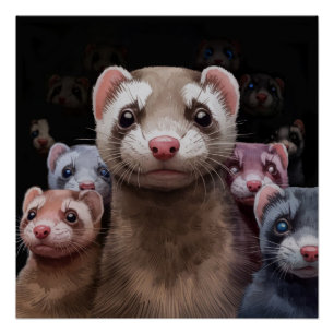 Póster Eleven Stoic Ferret Poster Wall Art