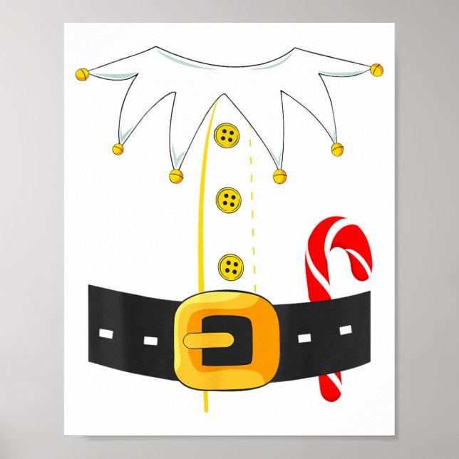 Poster Elf Costume Christmas Holiday Men Women Kids  (Frente)